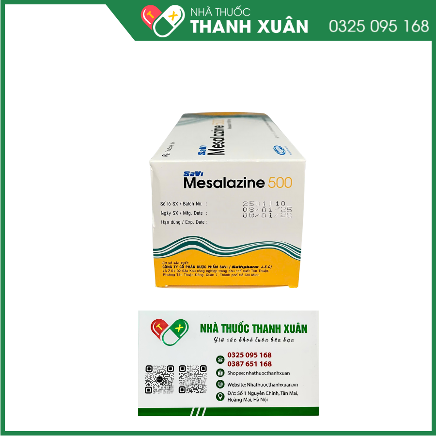 Thuốc Savi Mesalazine 500 điều trị viêm loét đại tràng